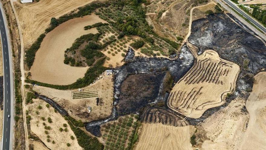 La Policía Foral localiza una colilla en el punto de inicio del incendio de Navarra