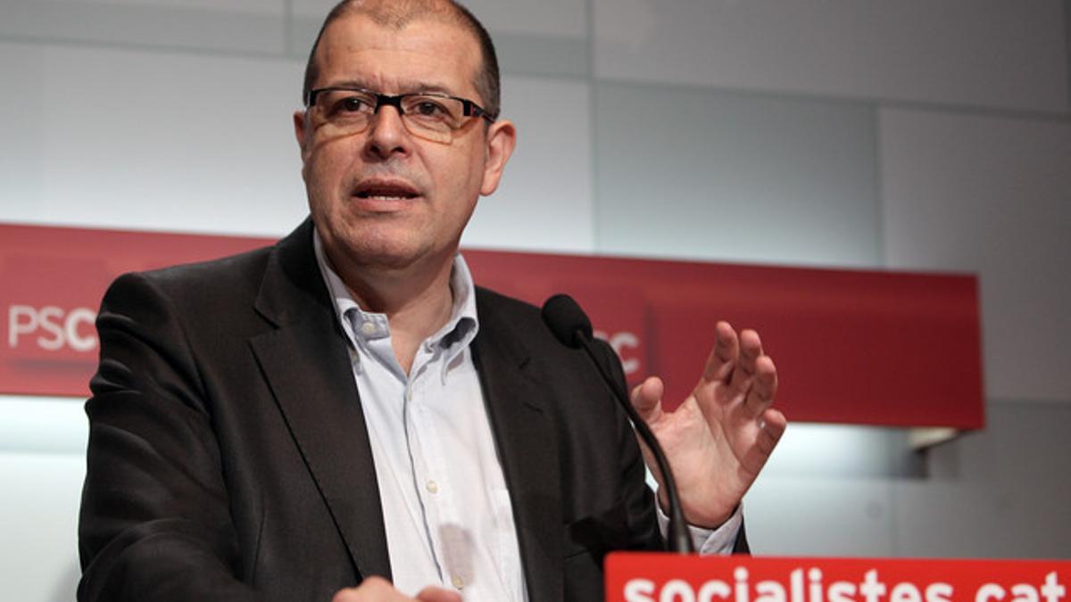 José Zaragoza, en una rueda de prensa en la sede del PSC, en el 2010.