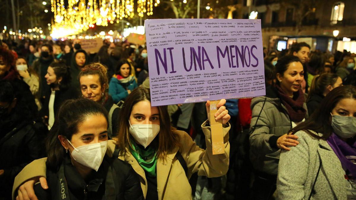 Manifestación contra la violencia de género en Barcelona 