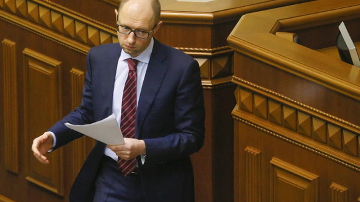 Arseni Yatseniuk, el día de su proclamación como primer ministro ucraniano, el 27 de febrero de este año.