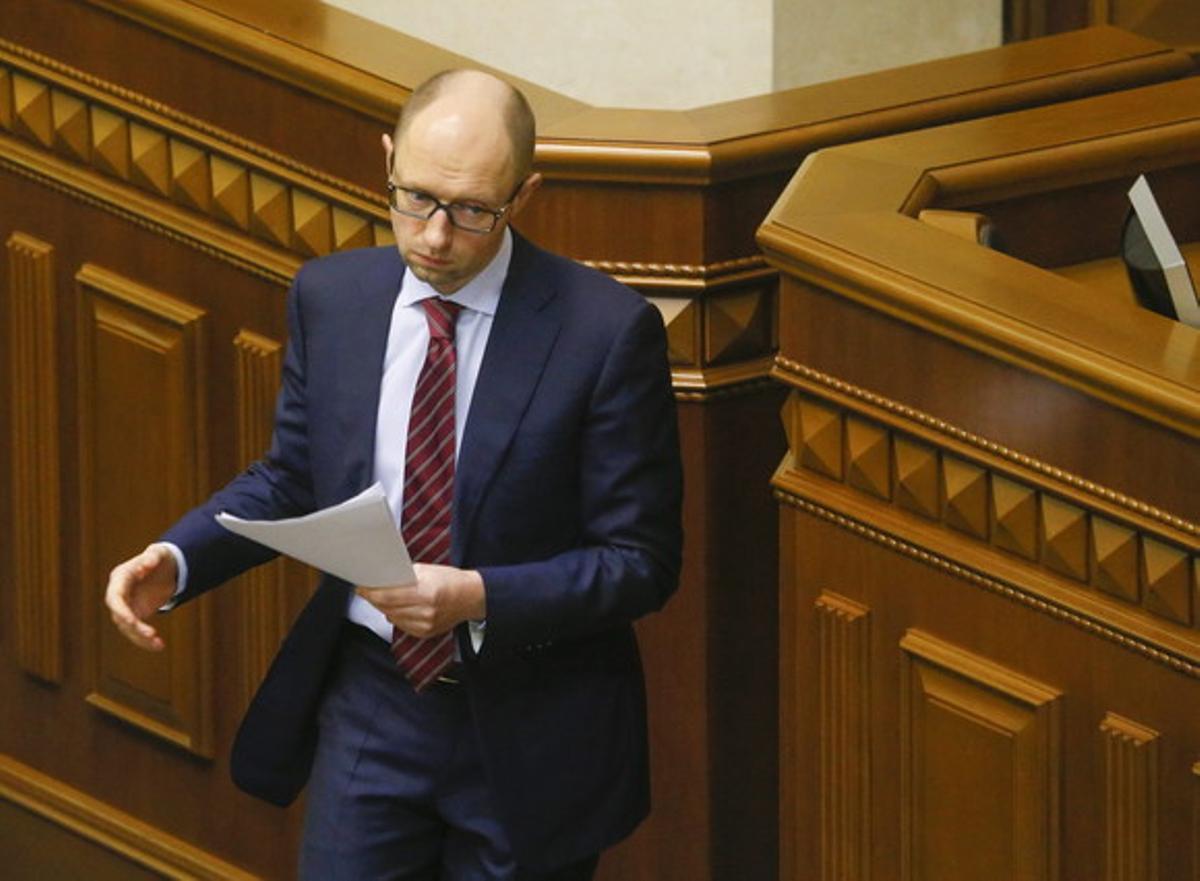 Arseni Yatseniuk, el día de su proclamación como primer ministro ucraniano, el 27 de febrero de este año. Arseni Yatseniuk, el día de su proclamación como primer ministro ucraniano, el 27 de febrero de este año.