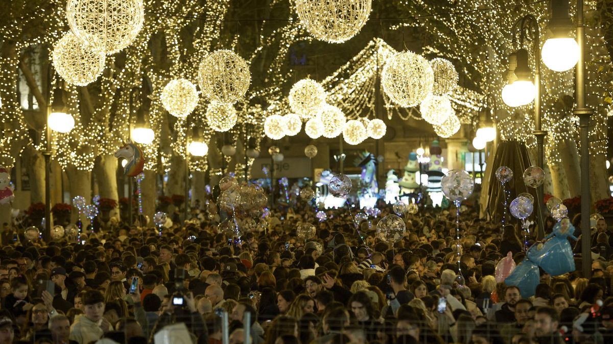 Encendido de luces de Navidad el año pasado en Palma.