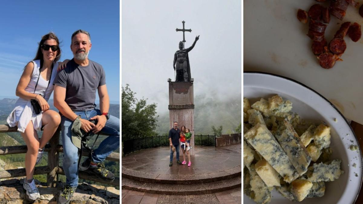 Varias fotografías de Abascal en Asturias con su familia