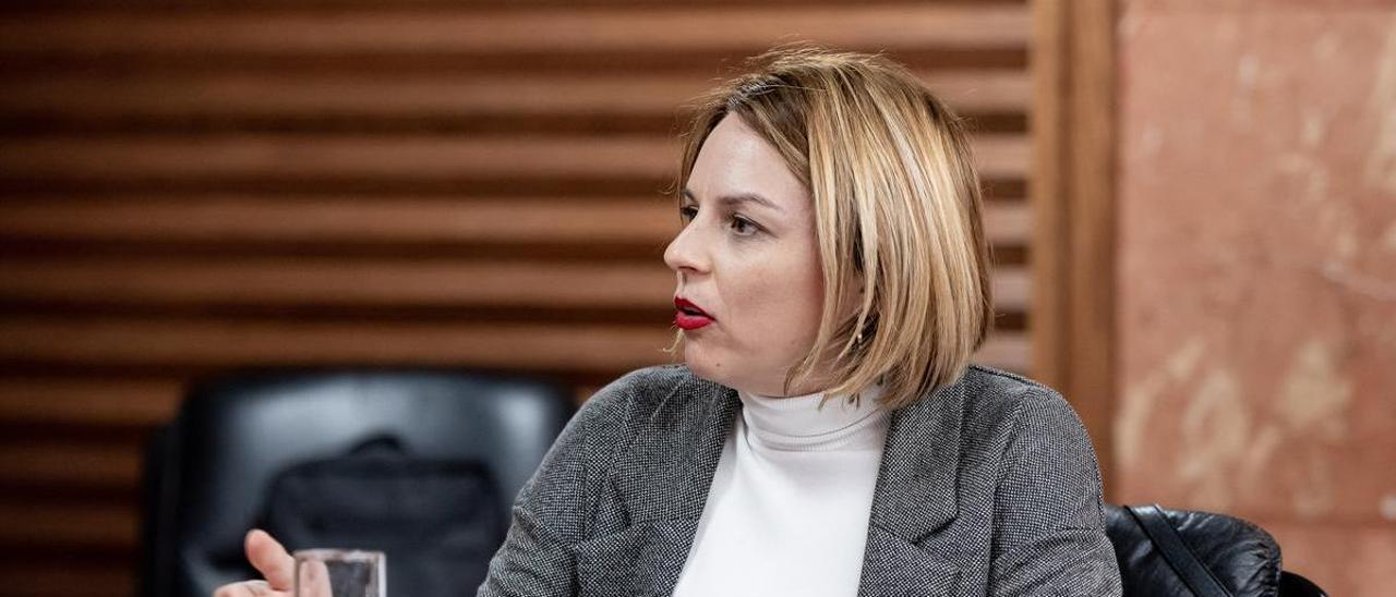 La consejera de Derechos Sociales, Noemí Santana, ayer, en el Consejo de Gobierno.