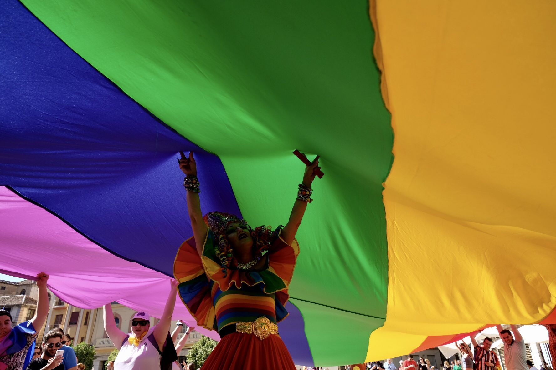 Marcha por el centro de Málaga por el Día Internacional del Orgullo LGTBI+