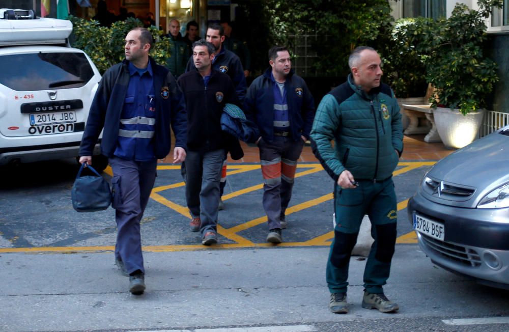 Members of the miner rescue team leave the hotel ...