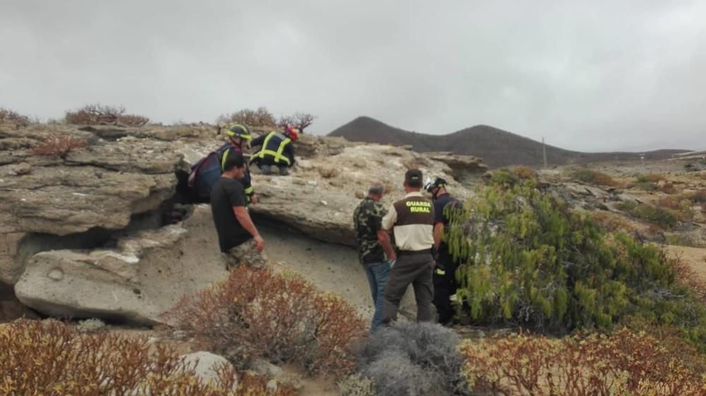 Rescate de perro cazador entaliscado en Abades