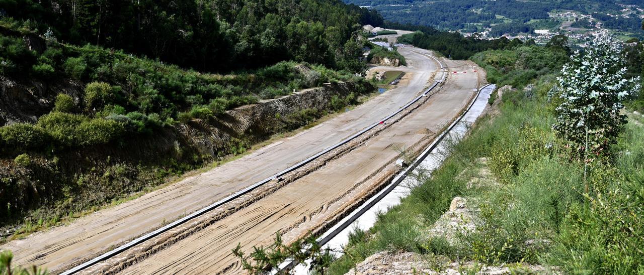 Obras de la primera fase de la A-57 en el lugar de Pintos, Marcón.