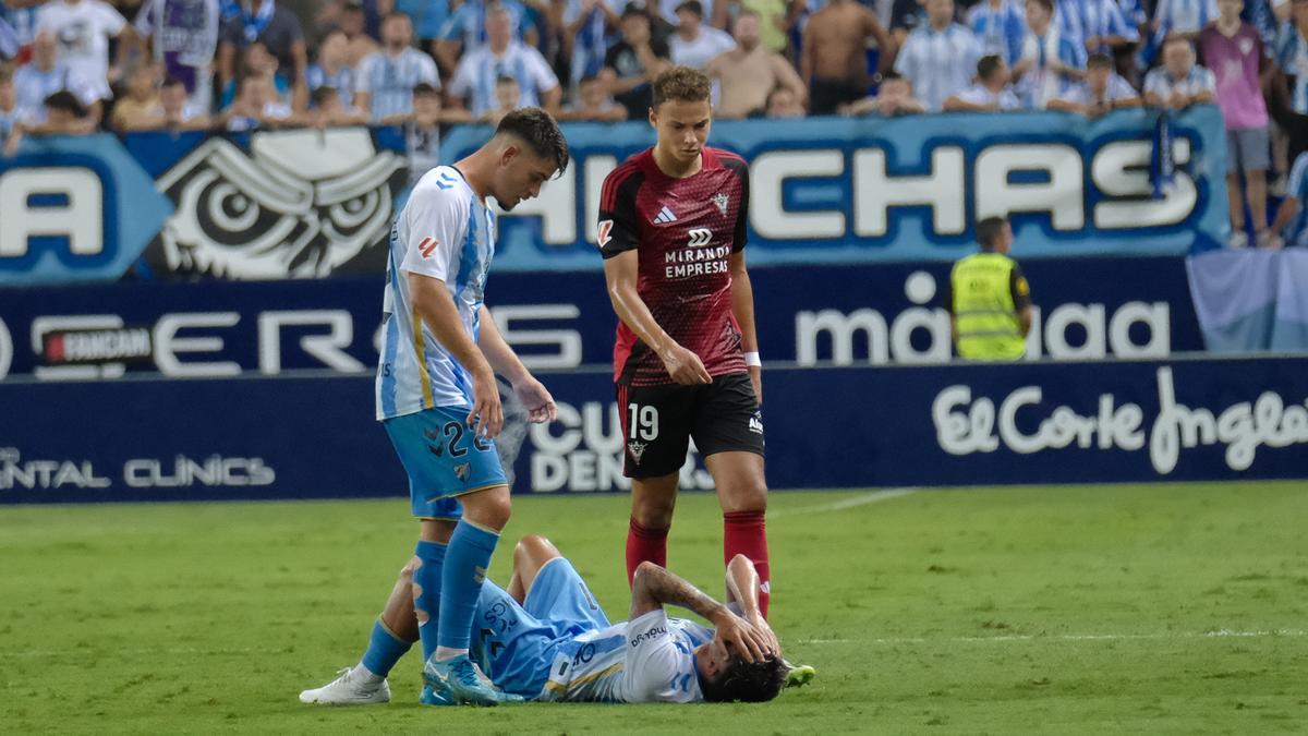 Partido Málaga CF contra el Mirandés, este sábado en La Rosaleda