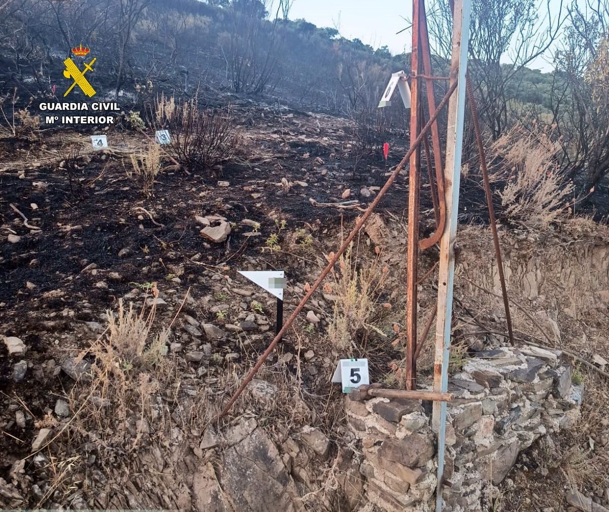 Zona del paraje afectada por las llamas