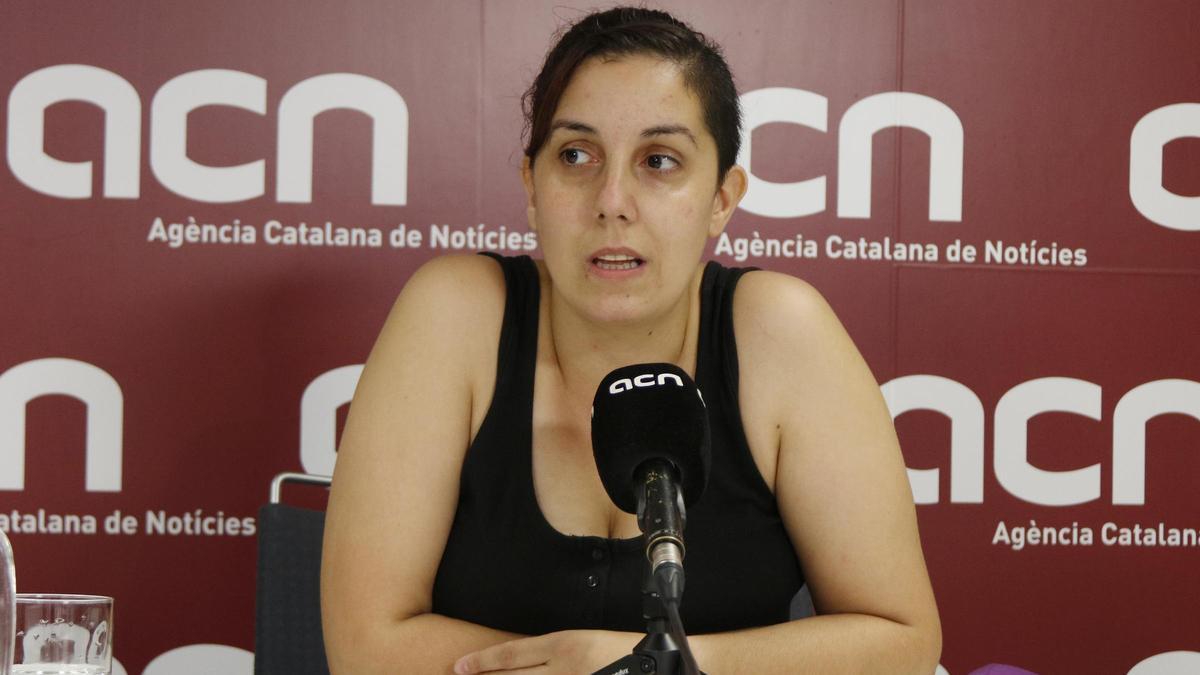 La líder de Podem Catalunya, Conchi Abellán, en una entrevista amb l'ACN