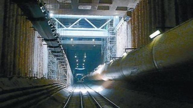Vista parcial de la estación de Girona en obras, en mayo del 2011.