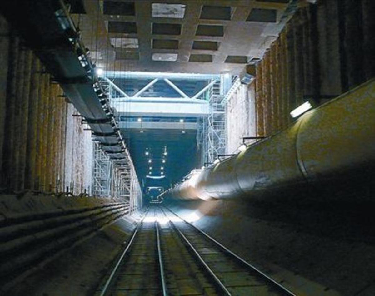 Vista parcial de la estación de Girona en obras, en mayo del 2011.