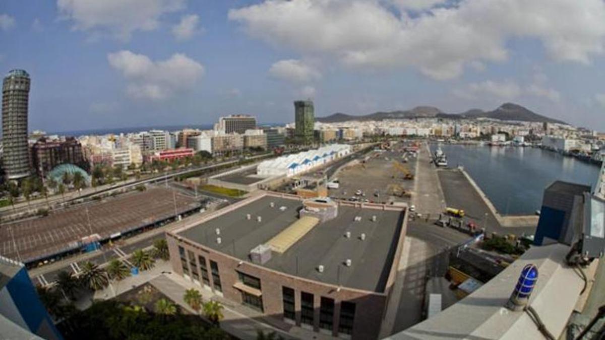 Vista aérea del edificio de la Fundación Puerto de Las Palmas