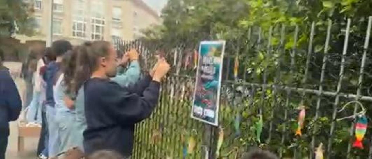 Actividade desenvolvida polos escolares na Illa de Arousa.