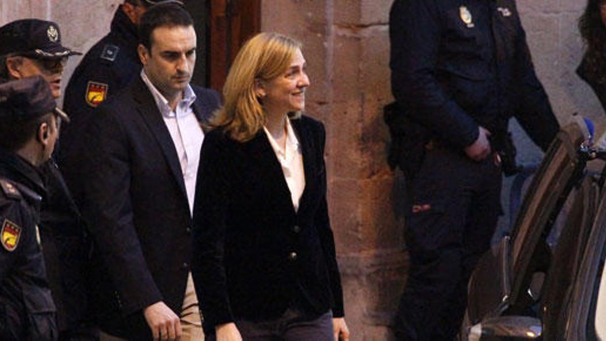 La Infanta Cristina tras salir del juzgado de Palma.