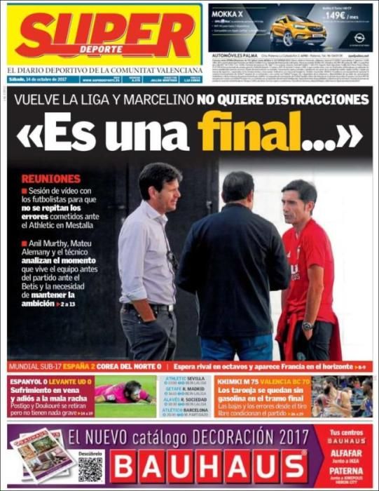 Estas son las portadas de este sábado 14-O