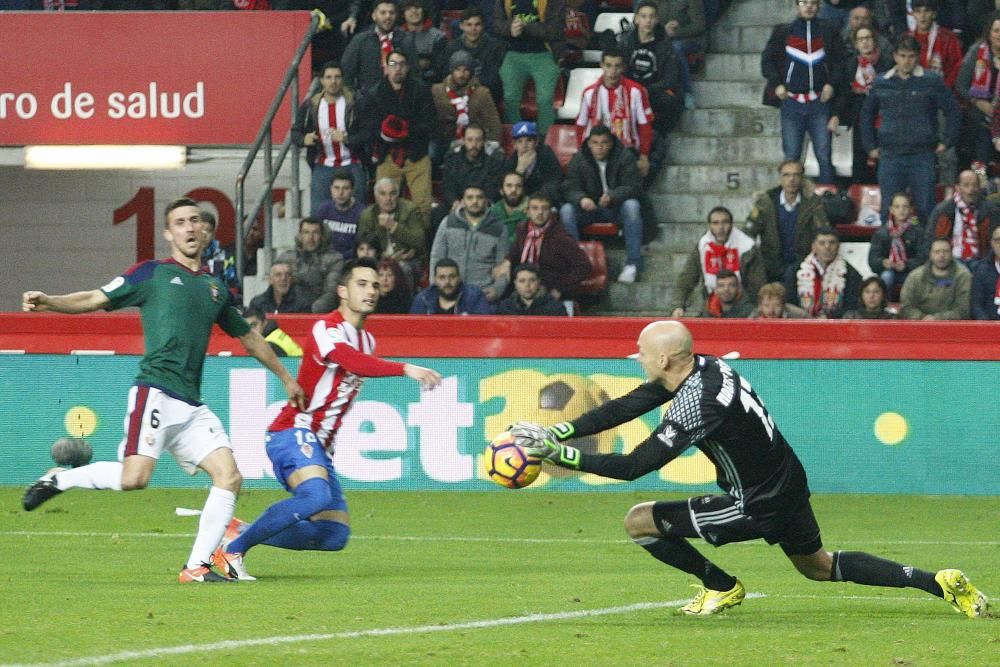 El partido entre el Sporting y el Osasuna, en imágenes