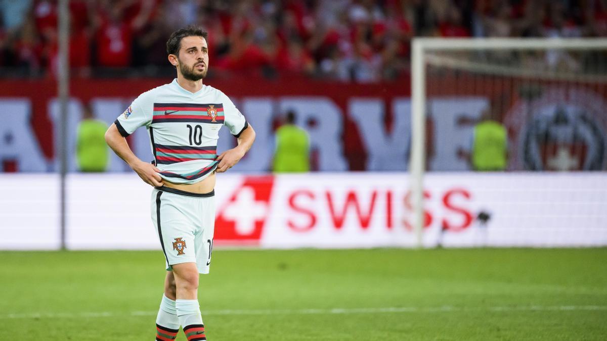 Bernardo Silva, en el partido entre Portugal y Suiza.