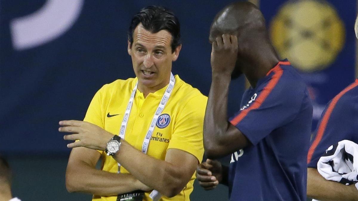 Unai Emery, en el PSG-Roma de Detroit del pasado miércoles.