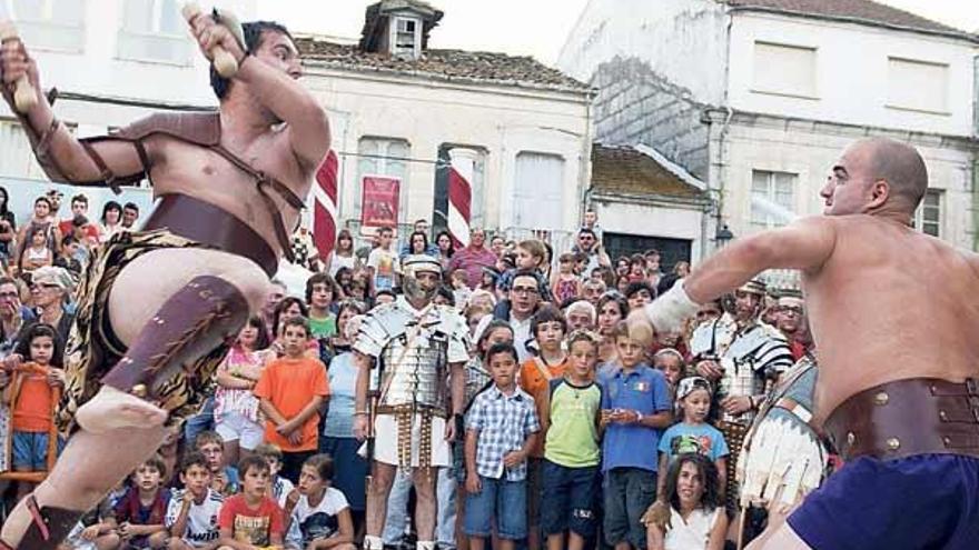 Lucha de gladiadores en el Lethes