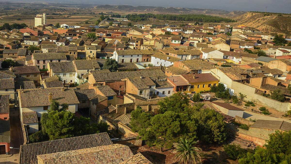 vista panorámica del municipio de Lanaja, en Huesca.