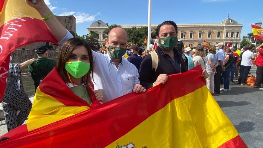 Morón Arranz y Fernández, en la manifestación de Madrid contra los indultos.