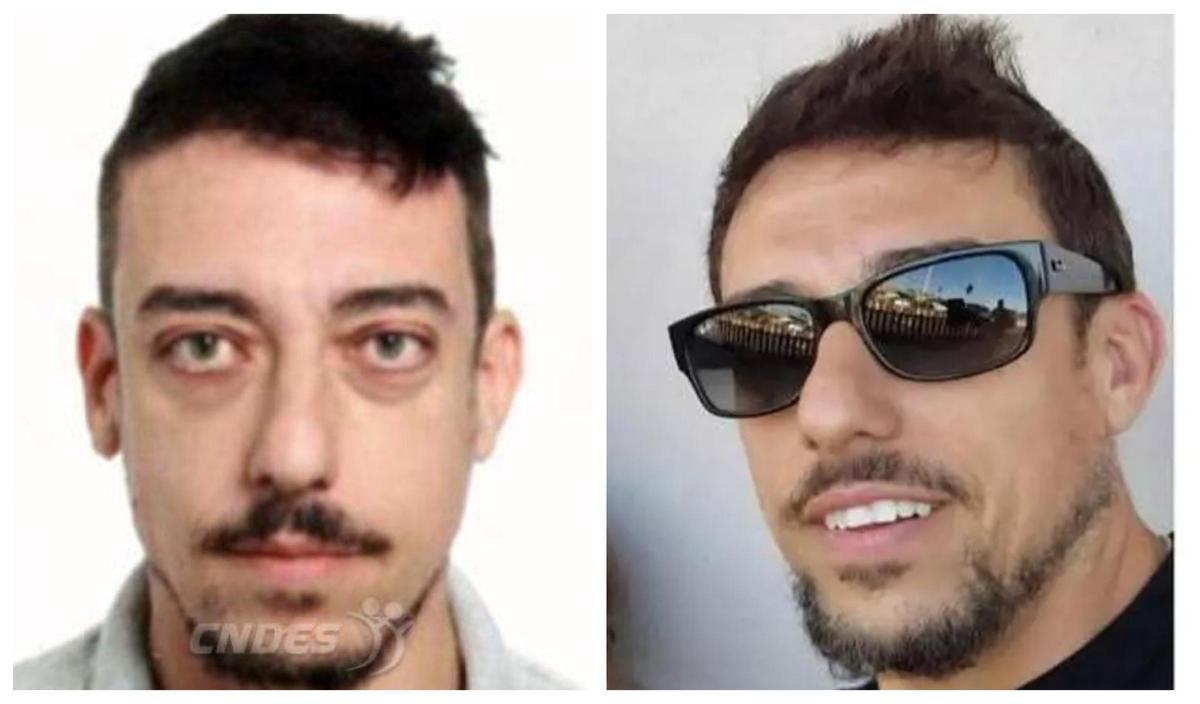 Dos imágenes del fugado, en paradero desconocido desde el 9 de abril.