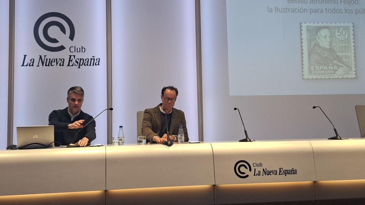 Eduardo San José y Rodrigo Olay, ayer en el Club LA NUEVA ESPAÑA.