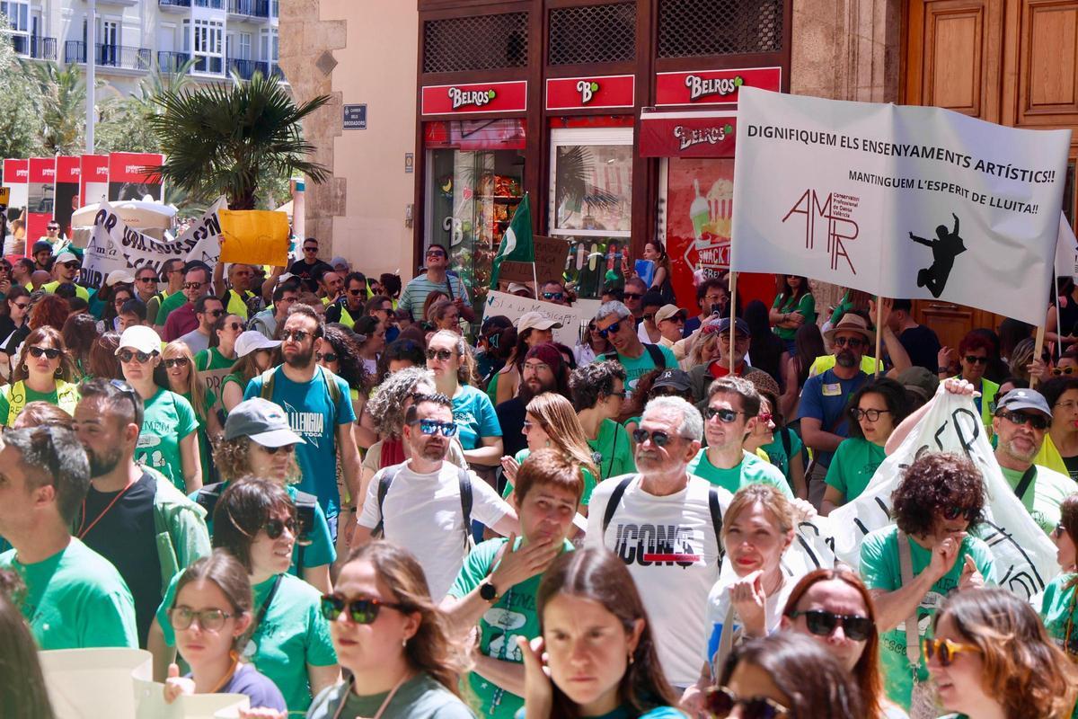 Manifestación de la primera jornada de la huelga de profesores