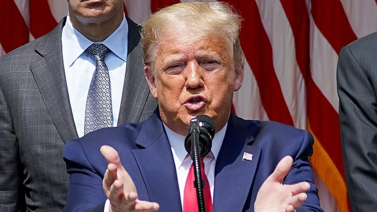 El presidente de EEUU, Donald Trump, durante una rueda de prensa en la Casa Blanca.