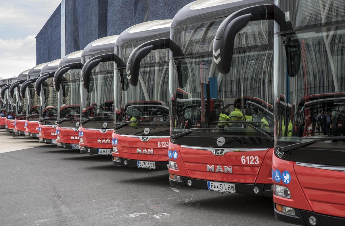 Autobuses de TMB en Barcelona.