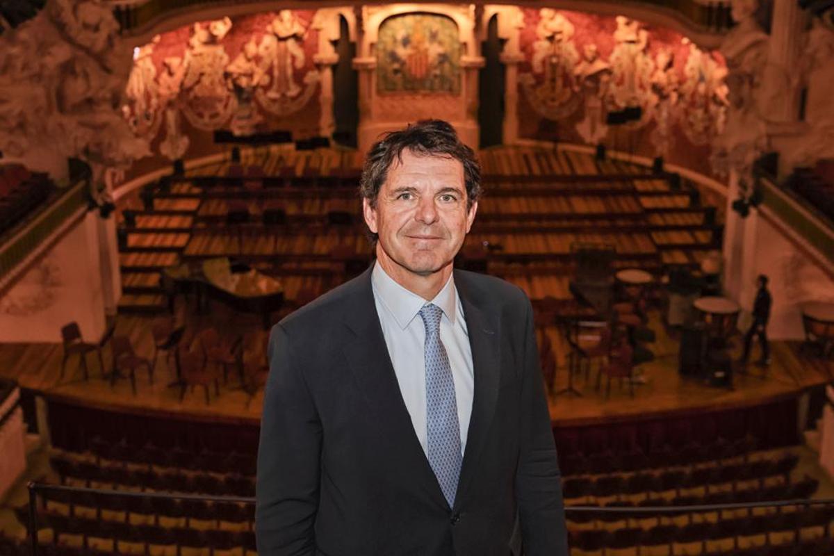 Joaquim Uriach, presidente de la Fundació Orfeó-Palau, este lunes en el Palau de la Música