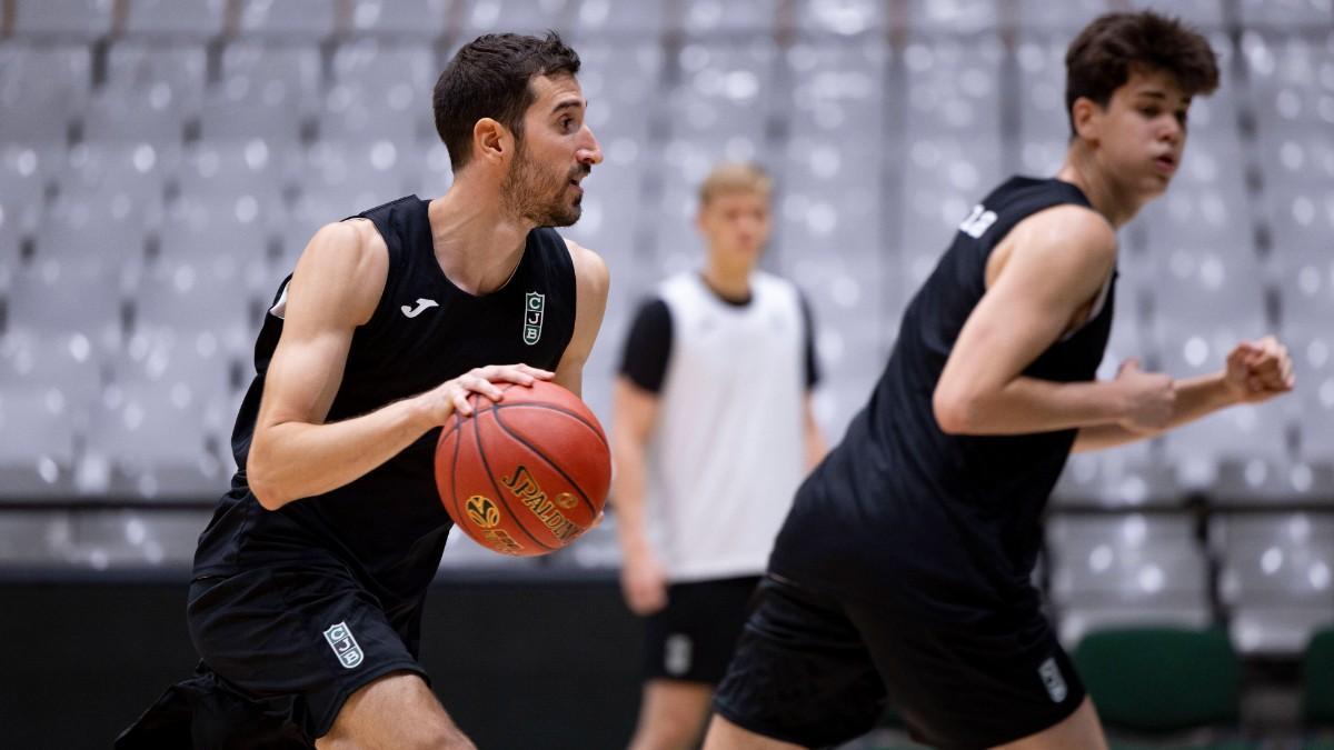 Guillem Vives, durante un entrenamiento con el Joventut de Badalona