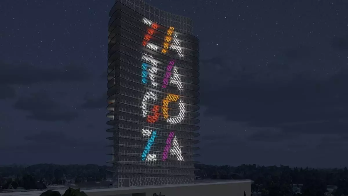 Salen a la luz las primeras imágenes de la futura iluminación de la Torre del Agua