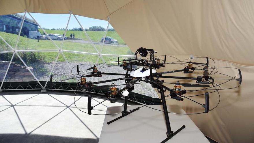 Un dels drons que estava exposat en un dels nous mòduls
