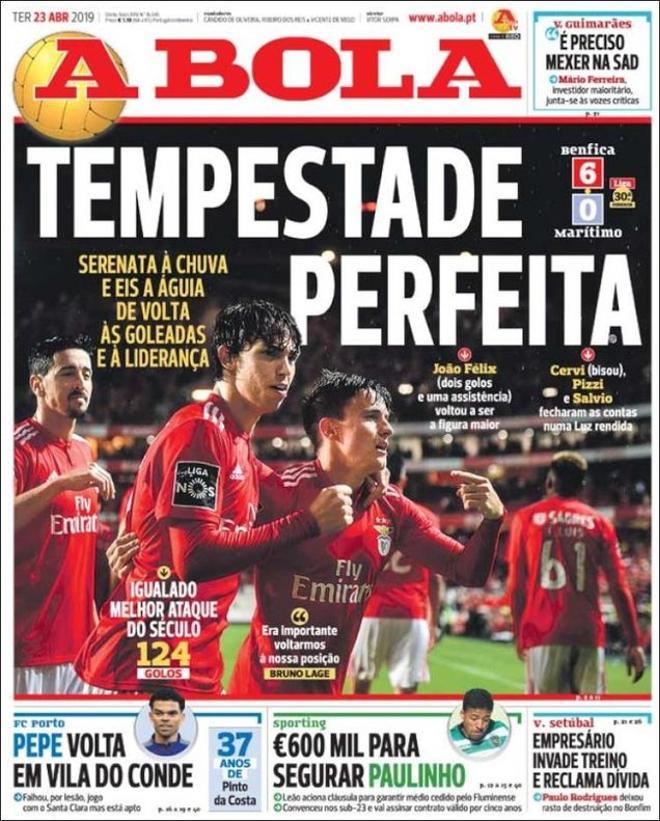 Portada de A Bola del 23 de abril de 2019