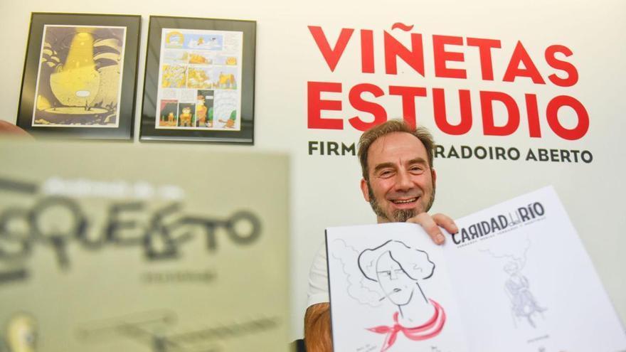Pep Brocal, ilustrador que firmó este sábado en el Viñetas de A Coruña:  "No hay fronteras entre disciplinas y, si las hay, hay que derribarlas"