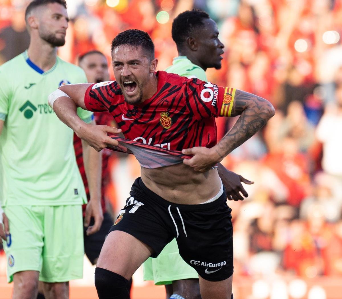 Raíllo celebra el gol ante el Getafe.