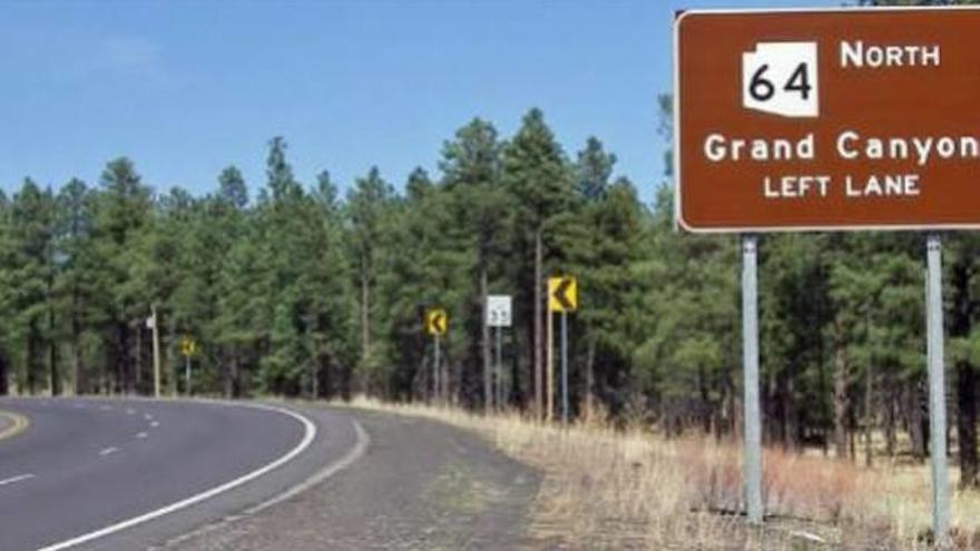 Carretera d&#039;accés al Gran Canyó del Colorado, on hi va haver l&#039;accident