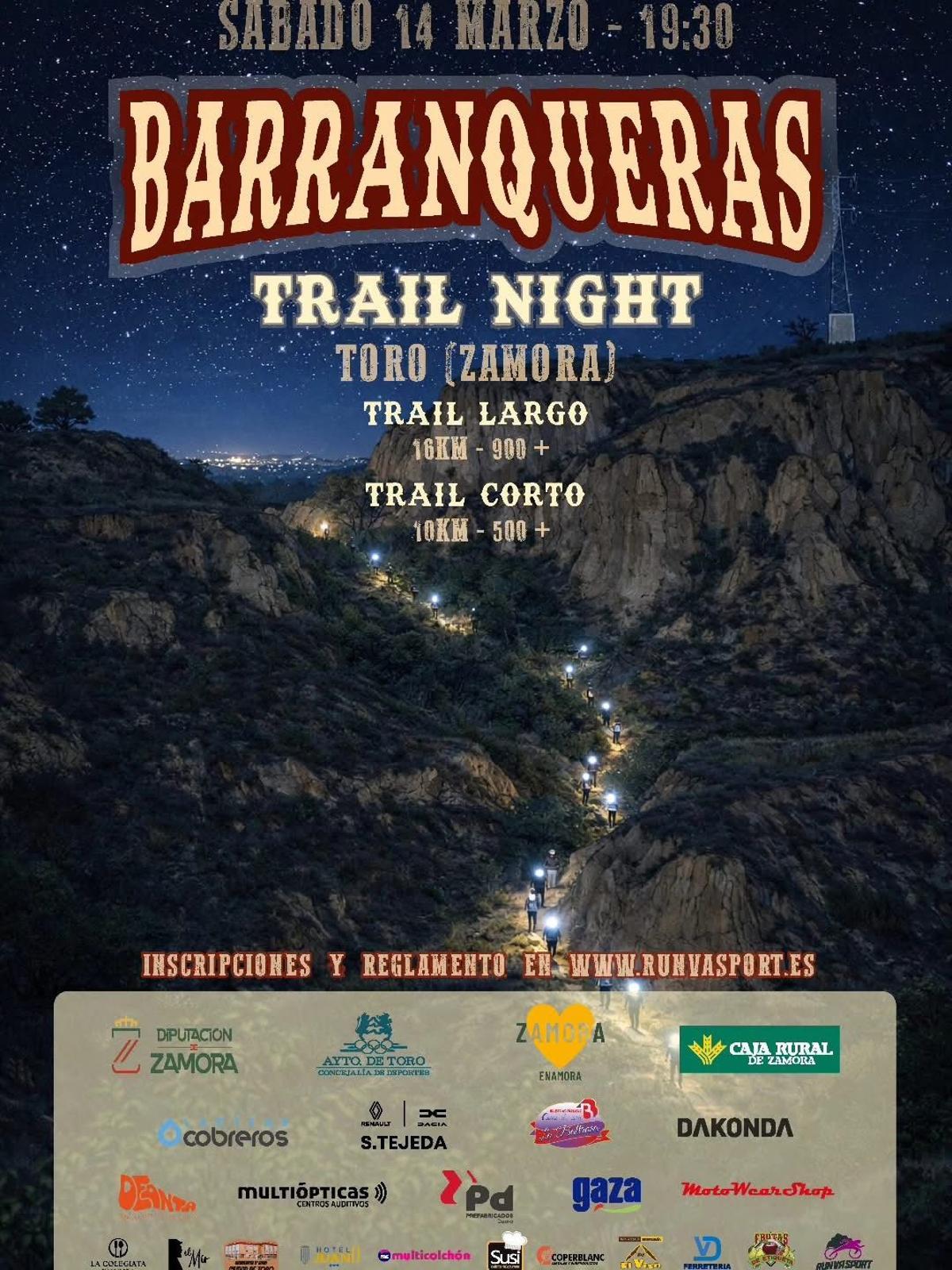 Cartel de presentación de "Barranqueras Trail Night"