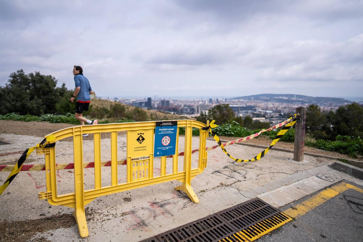 Primer día de cierre del acceso al Parque de Collserola, 12 de marzo de 2026.