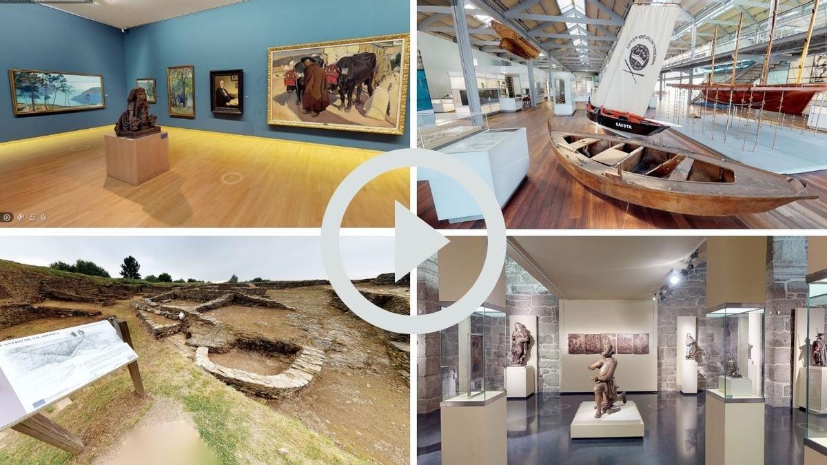 Varios de los museos de Galicia a través de los que se puede realizar un tour virtual.
