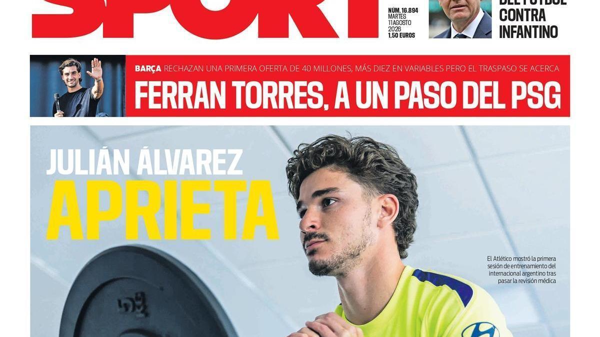 La portada de SPORT de hoy martes, 11 de agosto de 2026