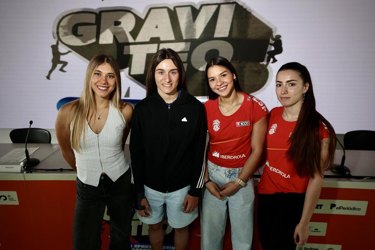 Carla Martín,  Naia Laso, Leslie Romero y Carla Martínez en la presentación oficial de GRAVITEO