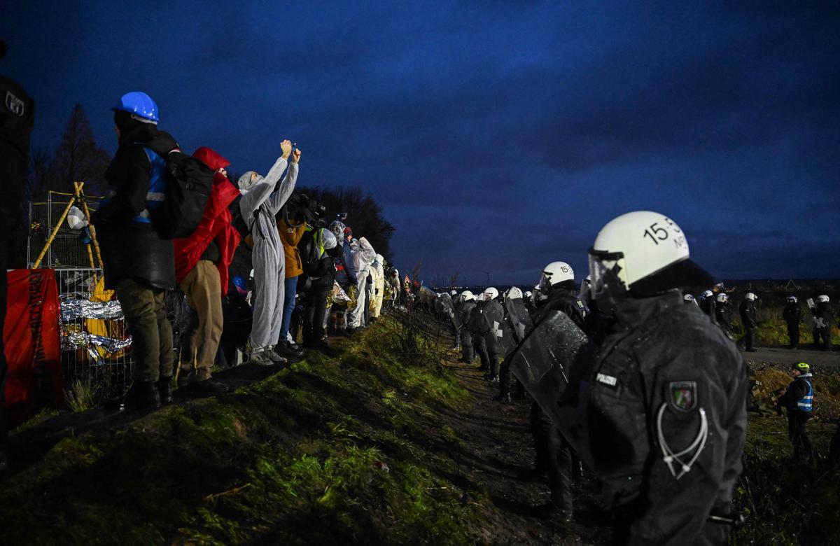 Protesta contra una mina de carbón en Alemania