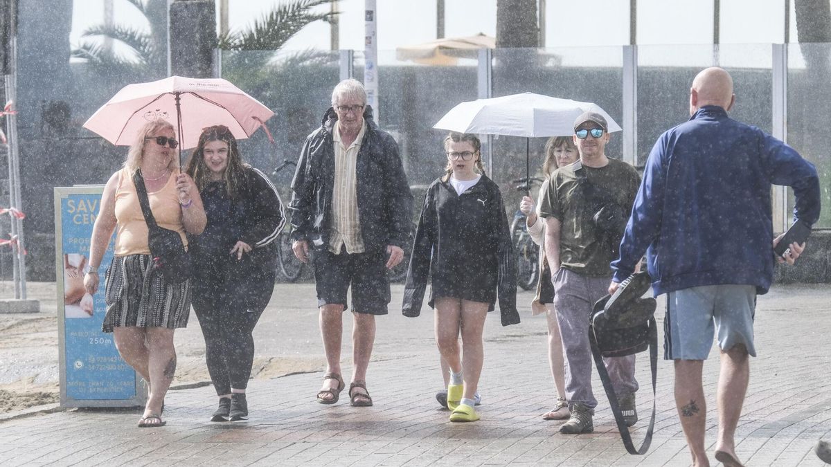 Lluvia en el Sur de Gran Canaria por la borrasca Garoé