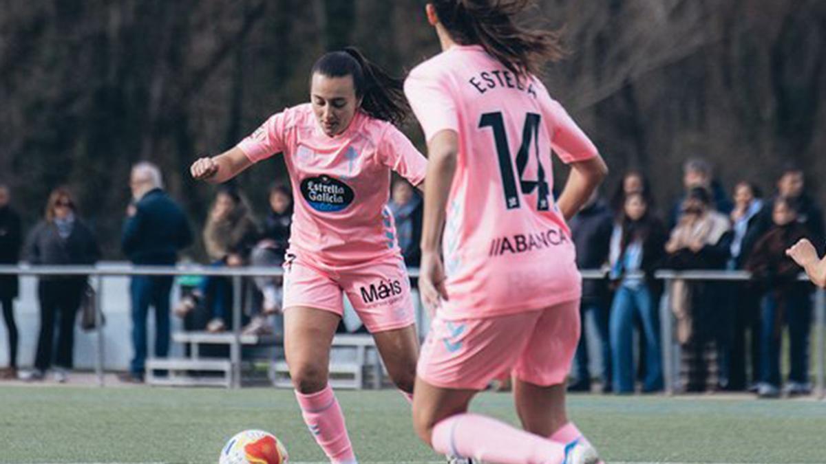 Dos jugadoras de As Celtas durante el partido contra el Burgos CF