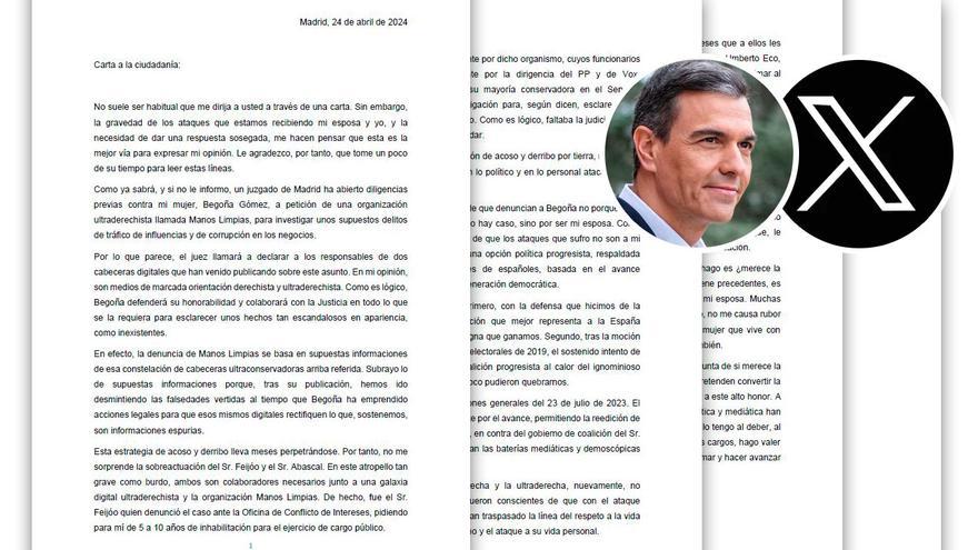 Lea íntegra la carta de Pedro Sánchez a la ciudadanía en la que anuncia que el lunes decidirá si sigue cómo presidente