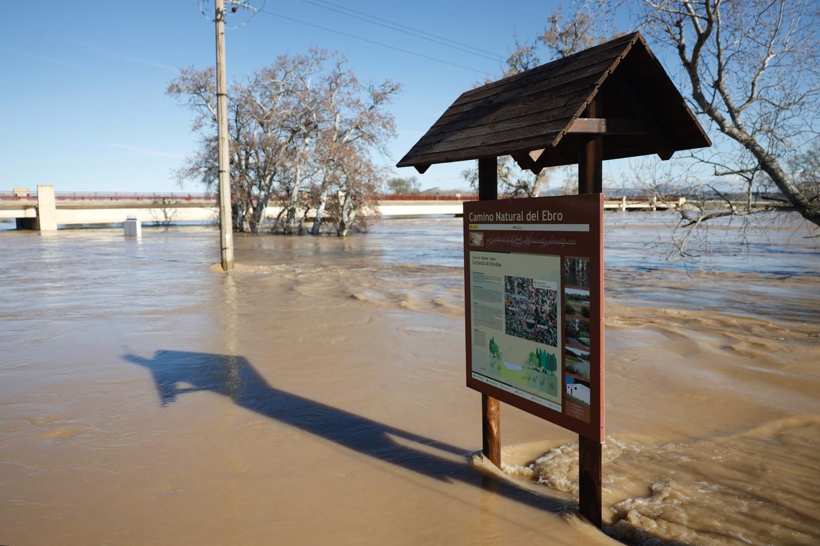 En imágenes | Así transcurre la crecida del Ebro a su paso por Aragón